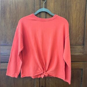 Zara Girls Tie Front Crewneck